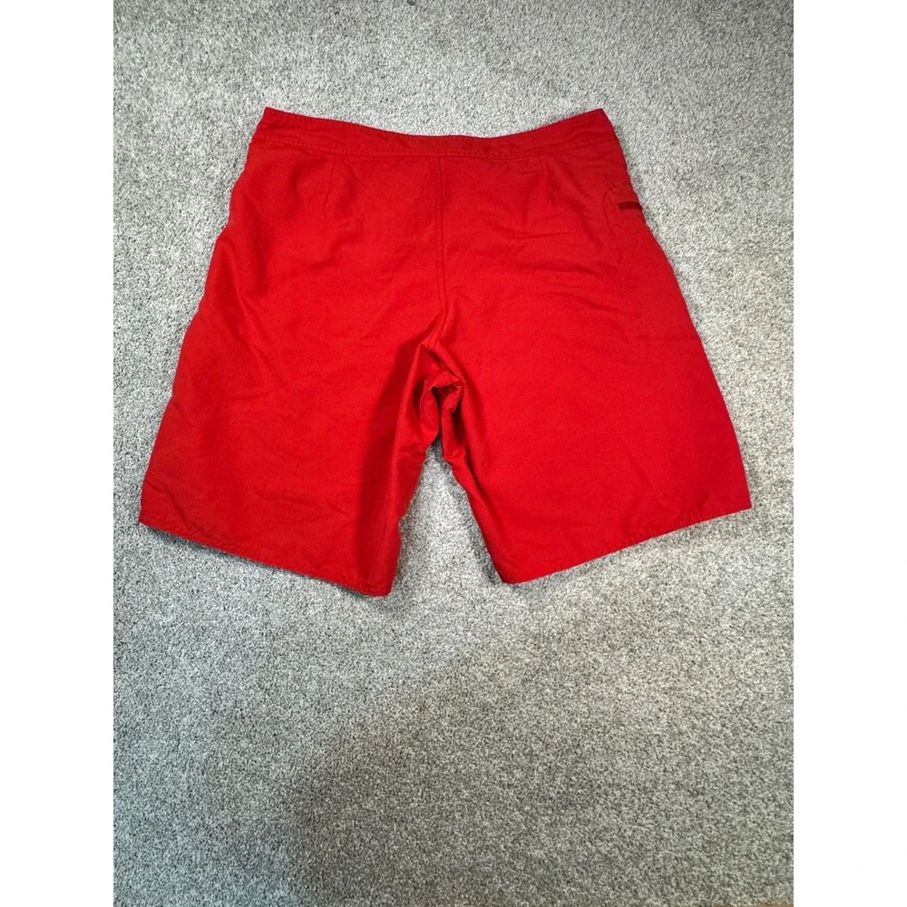Patagonia Mens Board Shorts Red Swim Trunks Size 36 Side Pocket Surf Beach